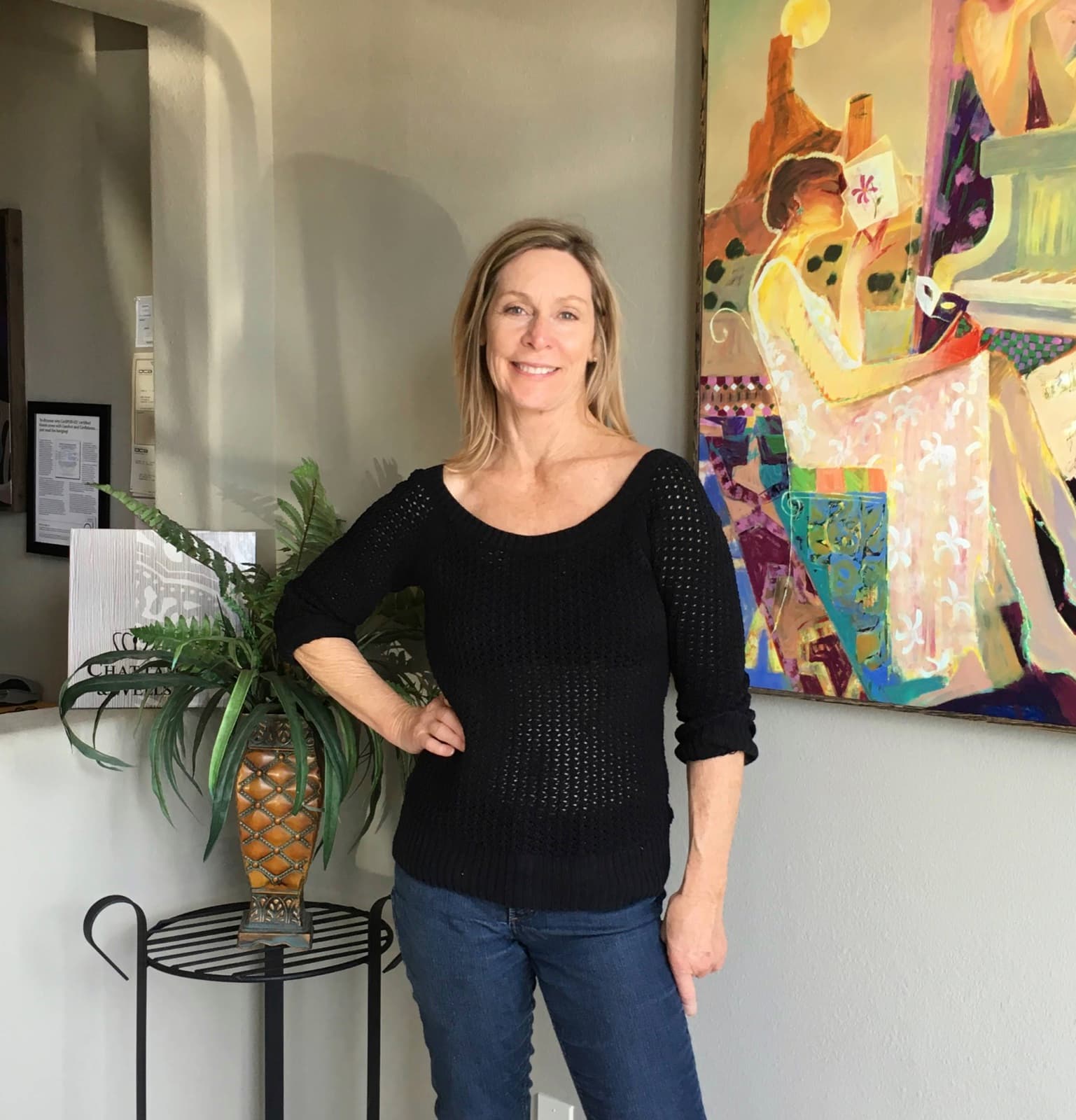 Lori in her Sebastopol mattress showroom